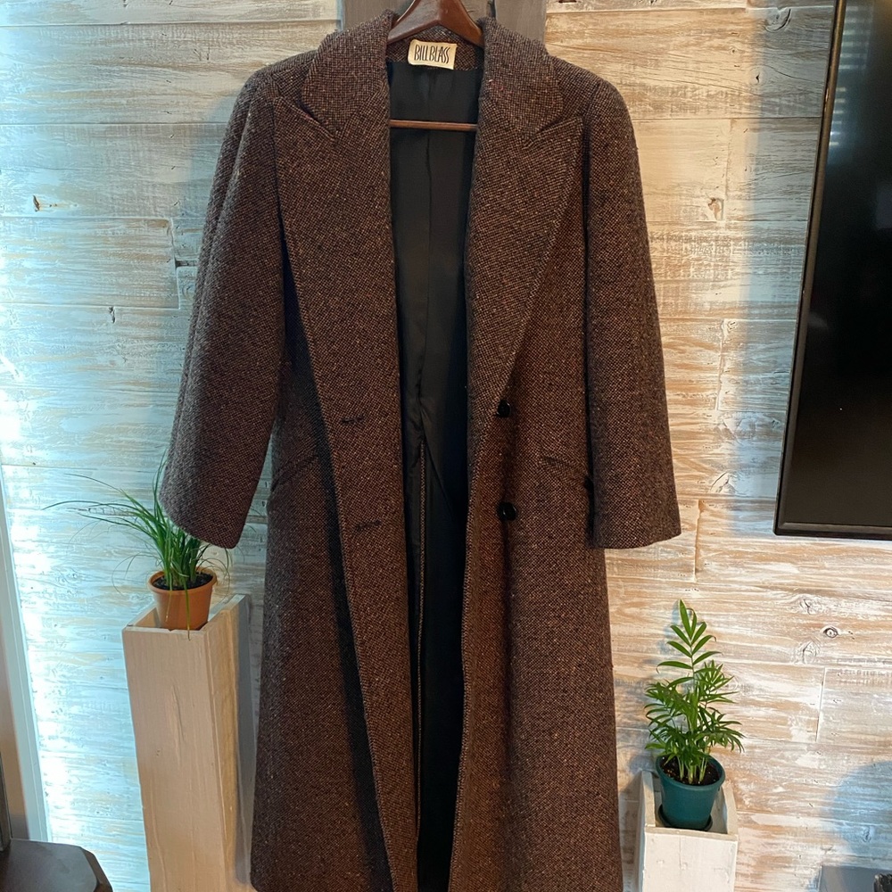 Patterned long winter coat